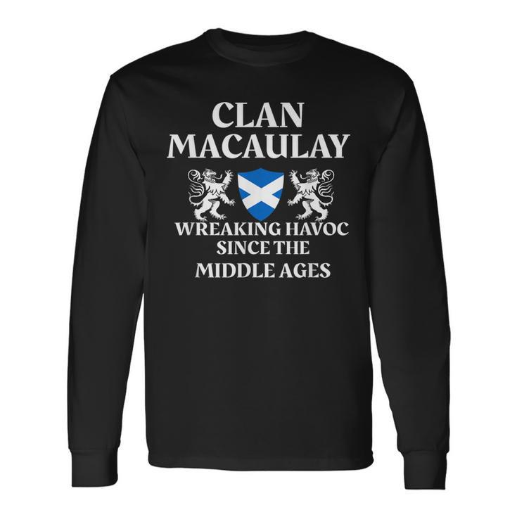 Macaulay Scottish Family Clan Scotland Name Men Women Long Sleeve T-shirt Graphic Print Unisex Gifts ideas