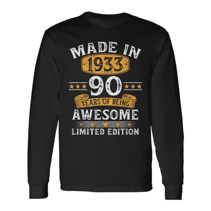 Made In 1933 90 Years Old 90Th Birthday For Long Sleeve T-Shirt T-Shirt