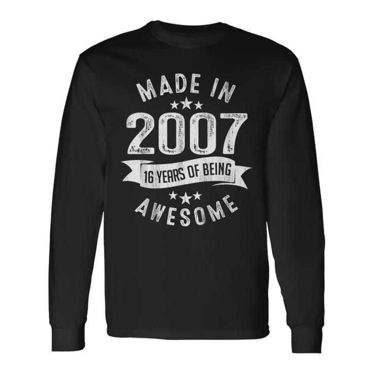 Tシャツ Made In 2007 16 Year Old 16Th Birthday For Girl Women Long Sleeve