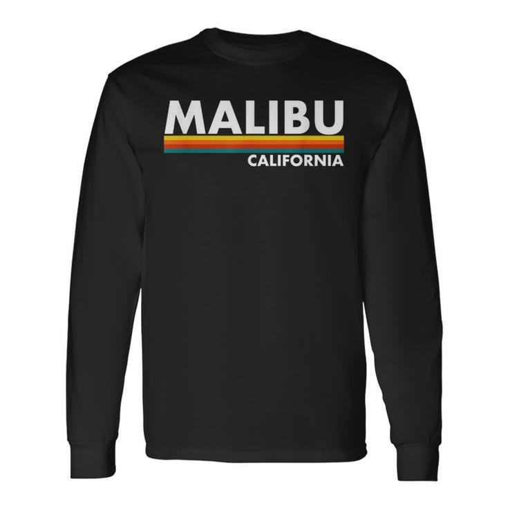 Malibu California Retro Stripes Classic Long Sleeve T-Shirt T-Shirt