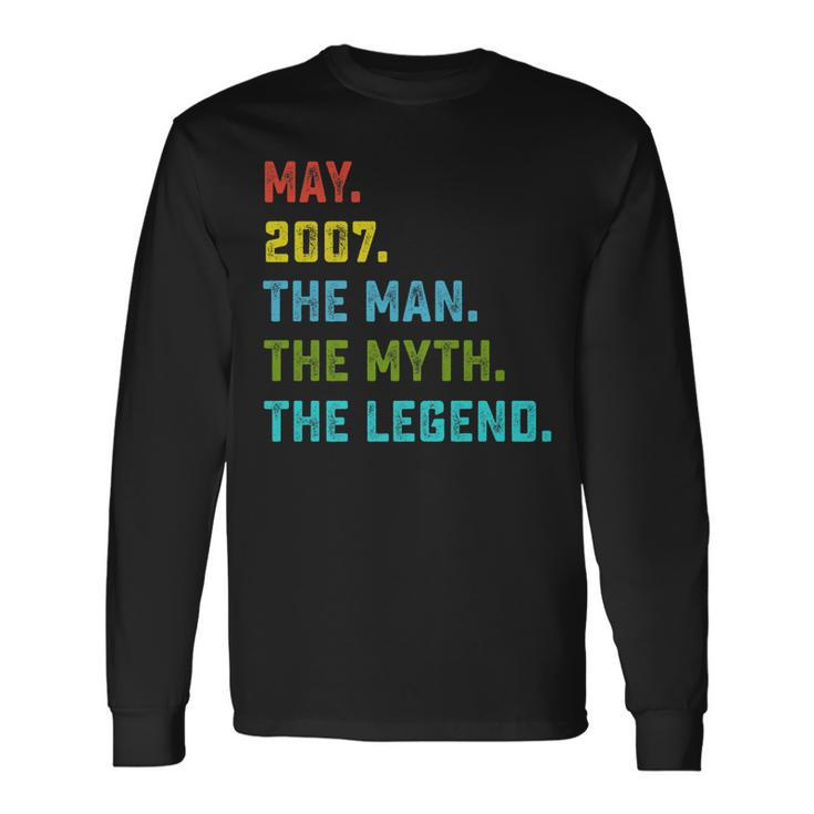 Man Myth Legend May 2007 16Th Birthday 16 Years Old Long Sleeve T-Shirt T-Shirt