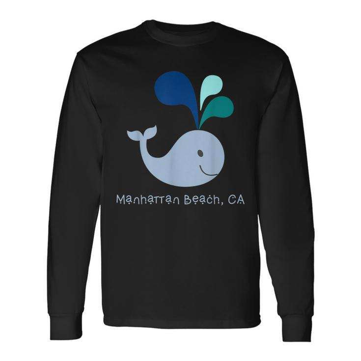 Manhattan Beach Ca Cute California Whale Lover Cartoon Long Sleeve T-Shirt T-Shirt