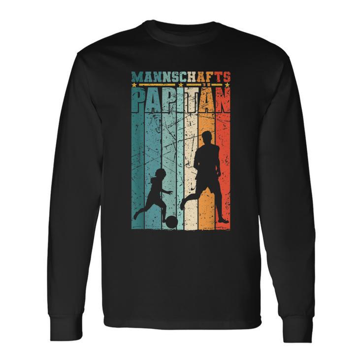 Mannschaftspapitän Vater Sohn Fußballer Fußball Papa Langarmshirts Geschenkideen