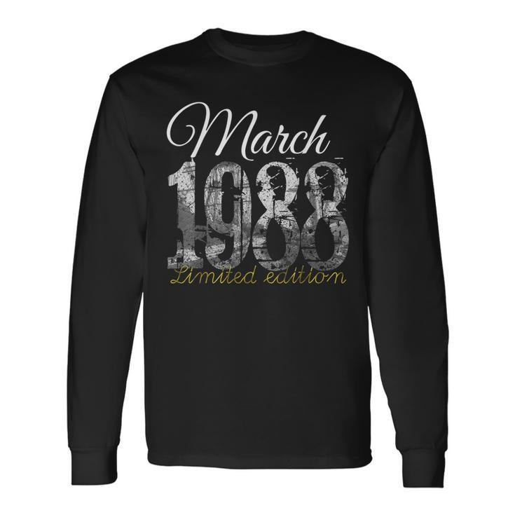 March 1988 35 Year Old 1988 35Th Birthday Long Sleeve T-Shirt