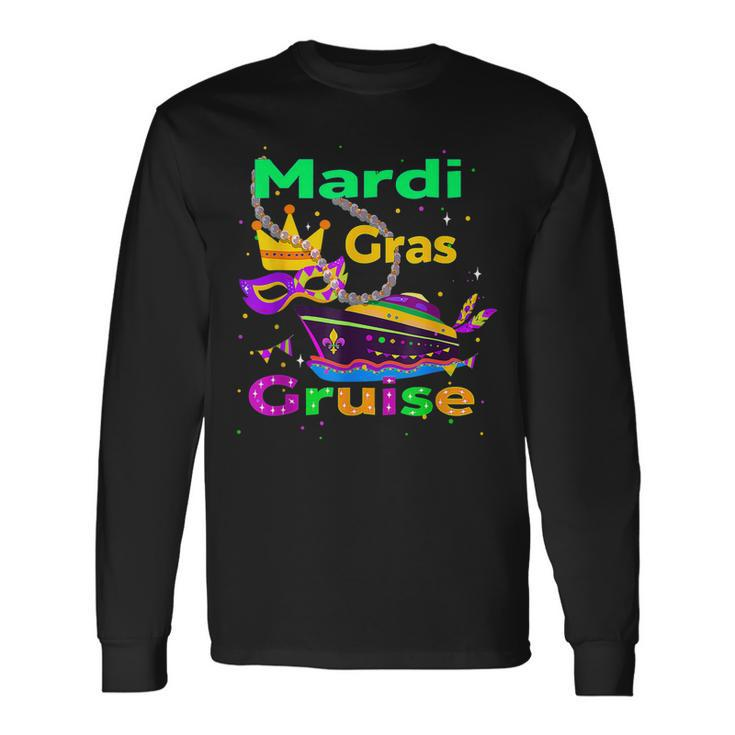 Mardi Gras Cruise Cruising Mask 2023 Matching V2 Long Sleeve T-Shirt