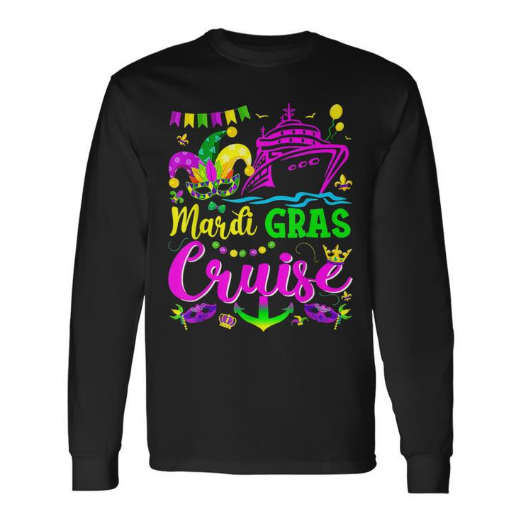 Mardi Gras Cruise Cruising Mask Mardi Gras Cruise Ship Long Sleeve T-Shirt