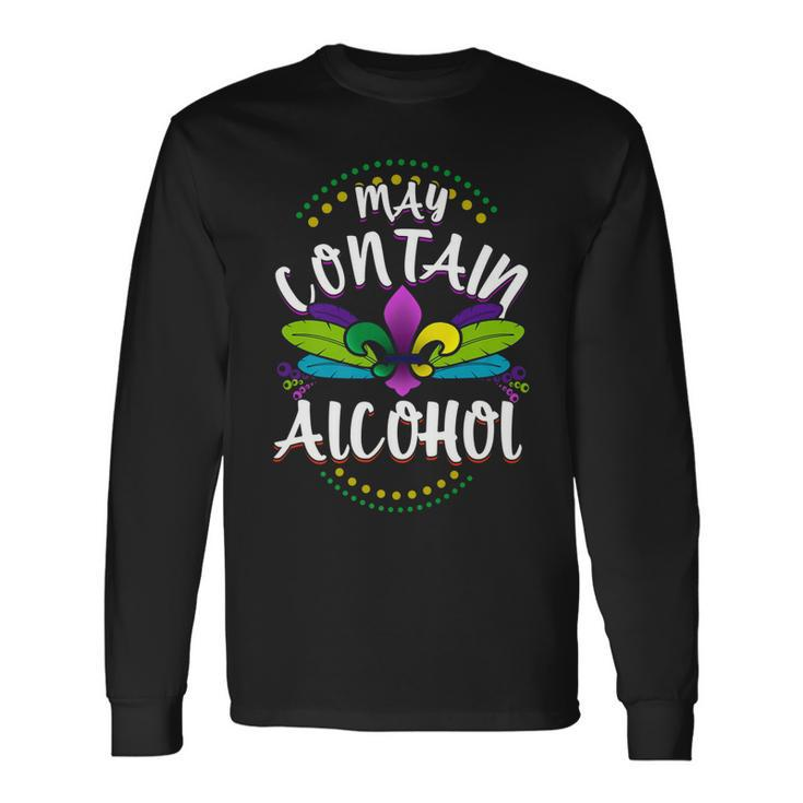 Mardi Gras Drinking May Contain Alcohol Long Sleeve T-Shirt T-Shirt