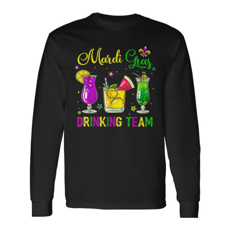 Mardi Gras Drinking Team Carnival Fat Tuesday Lime Cocktail Long Sleeve T-Shirt
