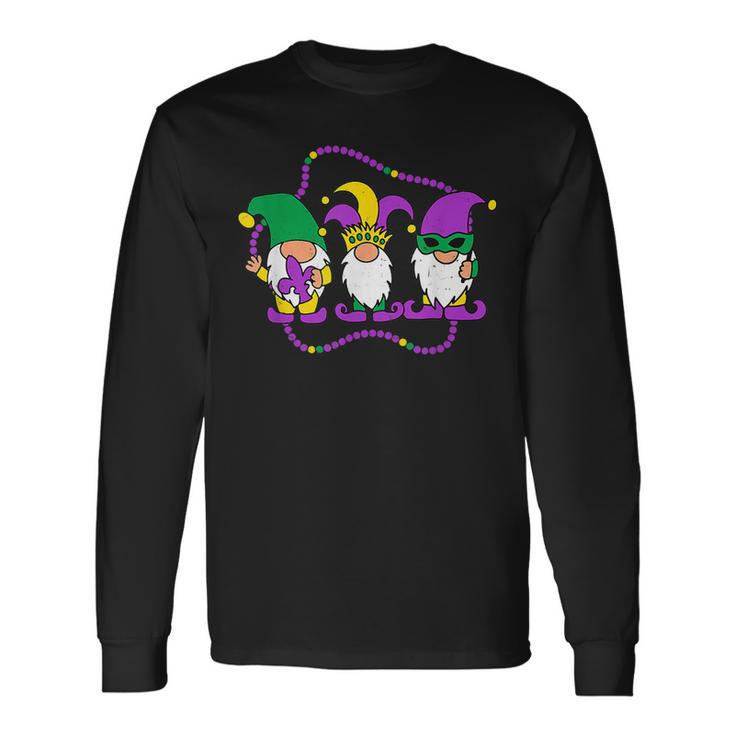 Mardi Gras Gnomes Holding Mask Love Mardi Gras Gnome 2023 V2 Long Sleeve T-Shirt