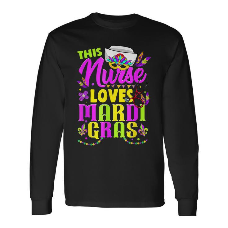 Mardi Gras Nurse This Nurse Loves Mardi Gras Long Sleeve T-Shirt