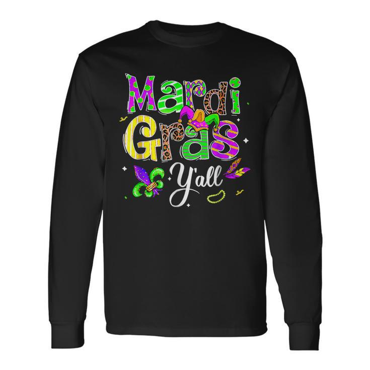 Mardi Gras Yall Vinatage New Orleans Party Carnival Long Sleeve T-Shirt