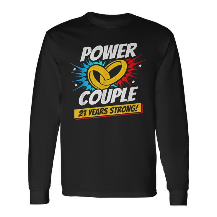 T-Shirt Mazezy Couple Long Years Power T-Shirt Sleeve 21 Anniversary 21St Wedding | Married