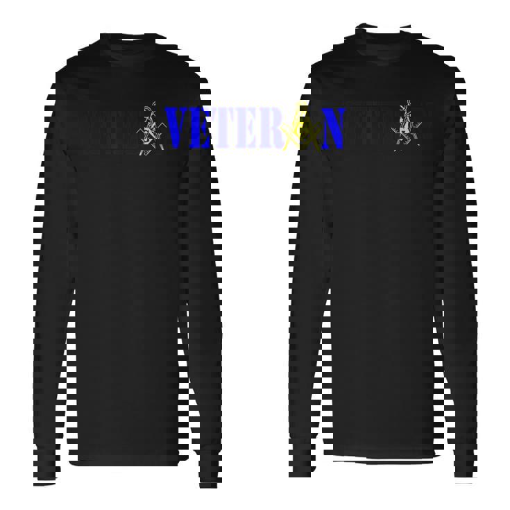 Masonic Military Veteran Mason Square And Compass Freemason Long Sleeve T-Shirt T-Shirt