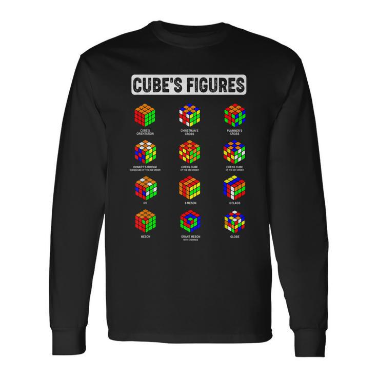 Math Cuber Speed Cubing Puzzle Lover Cube Graphic Long Sleeve T-Shirt