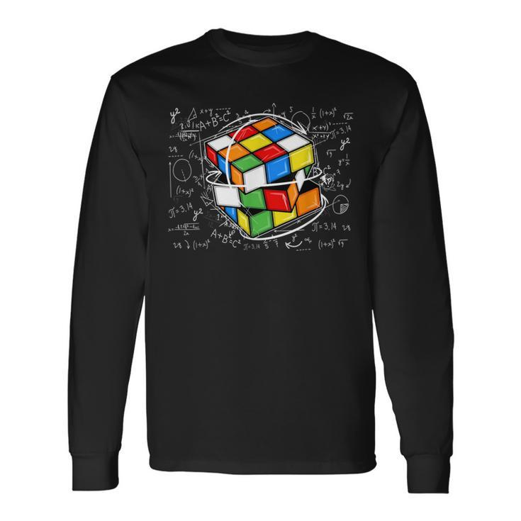Math Cuber Speed Cubing Puzzle Lover Cube Youth Adult Long Sleeve T-Shirt Gifts ideas