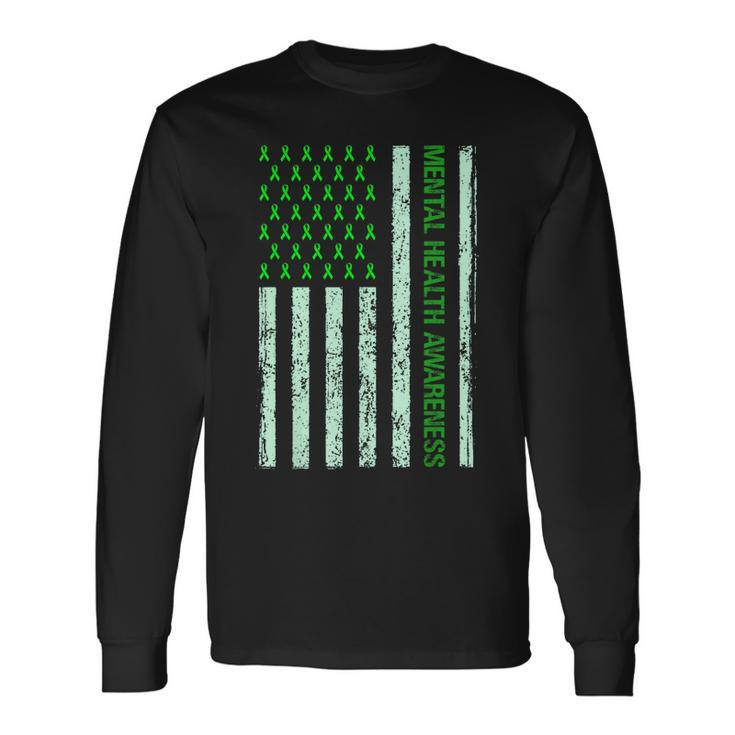 In May We Wear Green Mental Health Awareness Month Long Sleeve T-Shirt T-Shirt