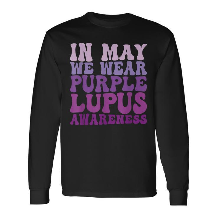 In May We Wear Purple Lupus Awareness Month Groovy Long Sleeve T-Shirt T-Shirt