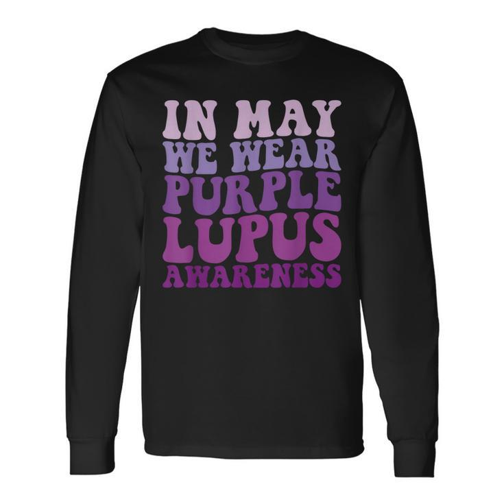 In May We Wear Purple Lupus Awareness Month Groovy Long Sleeve T-Shirt T-Shirt