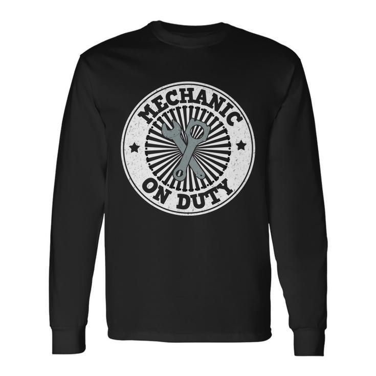 Mechanic On Duty Long Sleeve T-Shirt