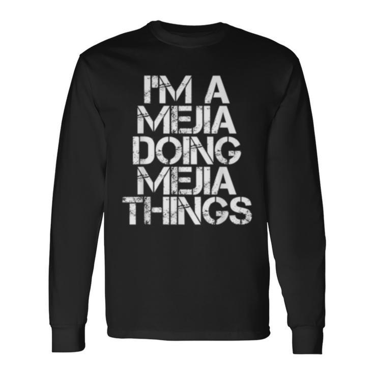 Mejia Surname Tree Birthday Reunion Idea Long Sleeve T-Shirt