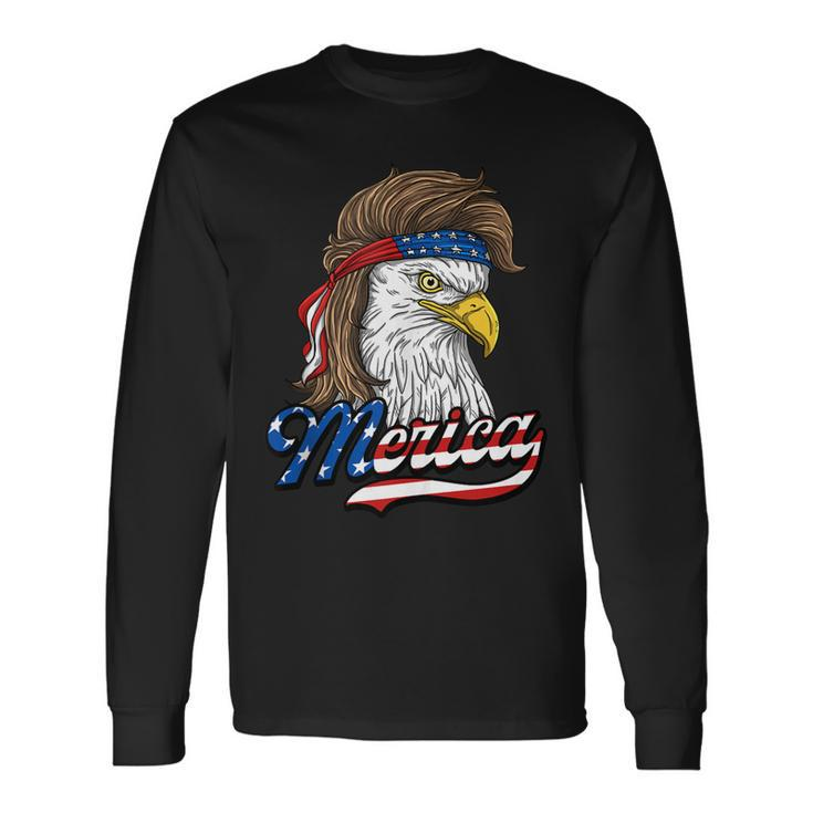 Merica Patriotic Usa Eagle Of Freedom 4Th Of July Long Sleeve T-Shirt