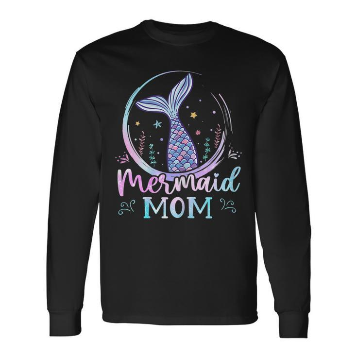 Mermaid Mom Birthday Mermaid Matching Party Squad Long Sleeve T-Shirt T-Shirt