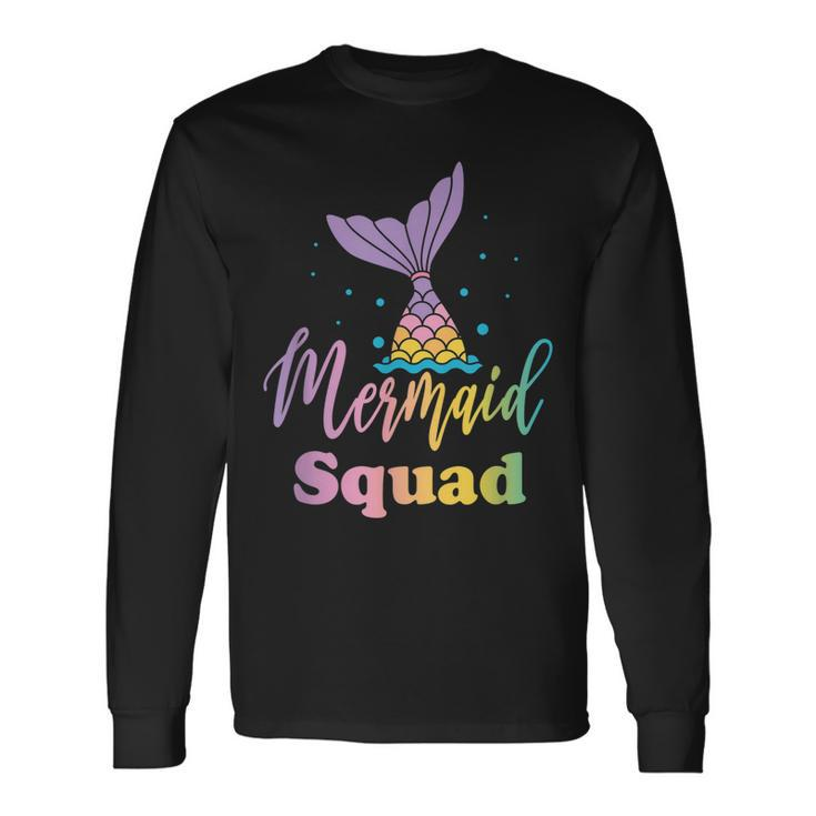 Mermaid Squad Birthday Party Girls Long Sleeve T-Shirt