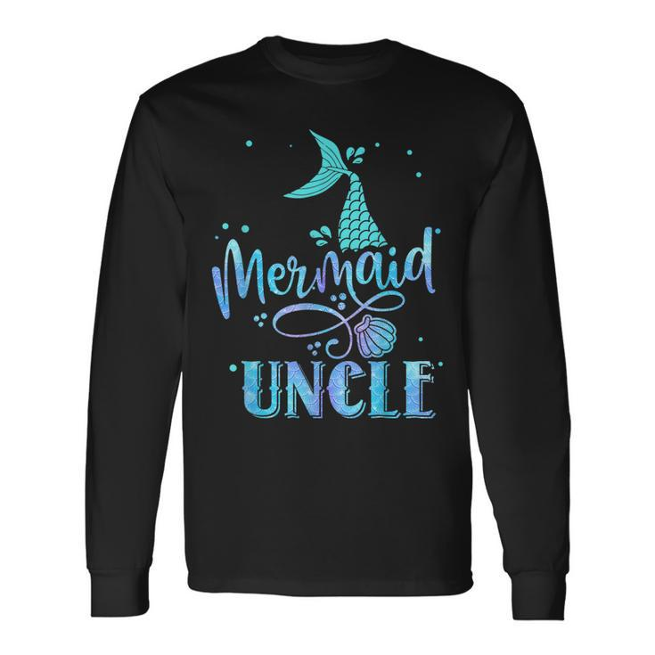 Mermaid Uncle Merman Matching Party Squad Long Sleeve T-Shirt T-Shirt