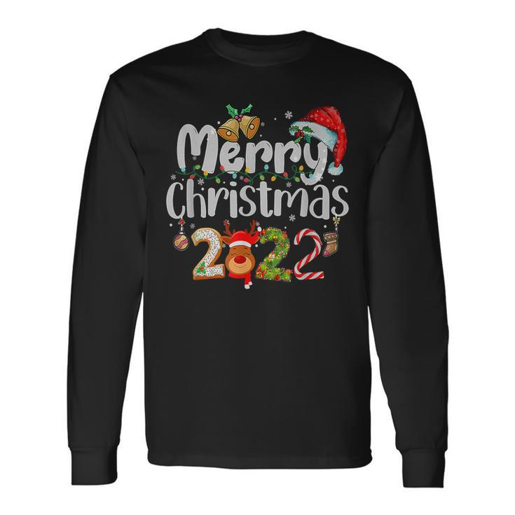 Merry Christmas 2022 Family Xmas Ball Light Garden Reindeer  Men Women Long Sleeve T-shirt Graphic Print Unisex