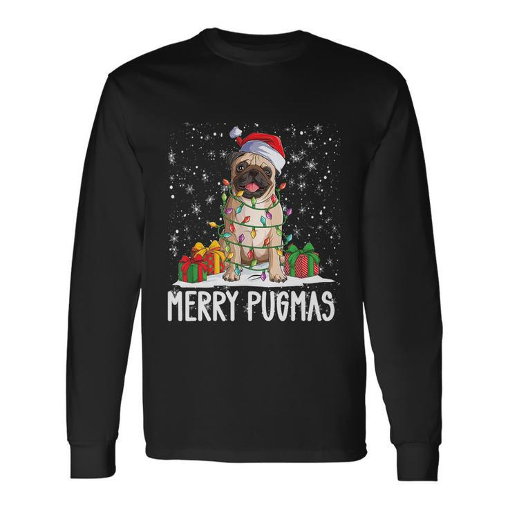 Merry Pugmas 2022 Xmas Pug Christmas Party Pug Lover Tshirt V2 Long Sleeve T-Shirt