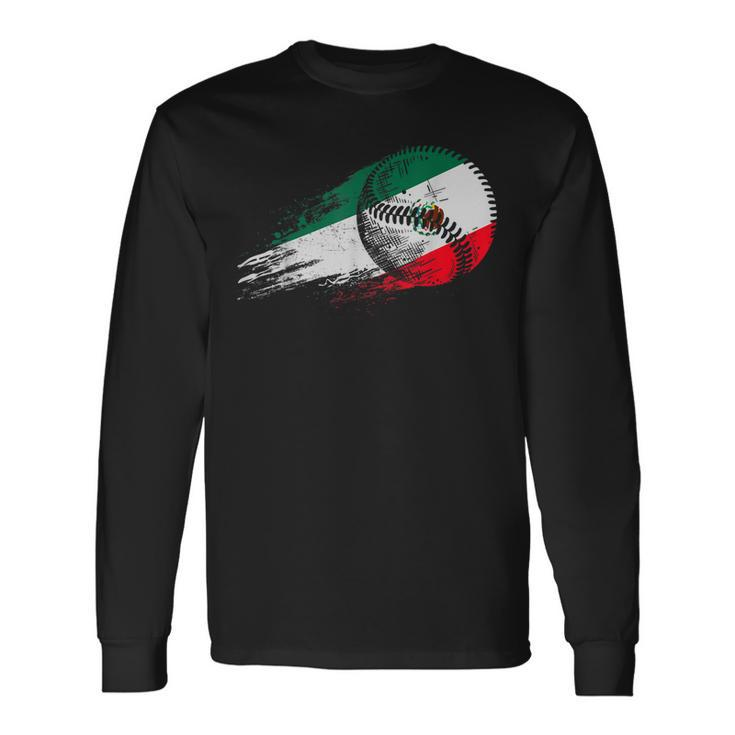 Mexican Baseball Player Mexico Flag Baseball Lover Long Sleeve T-Shirt T-Shirt