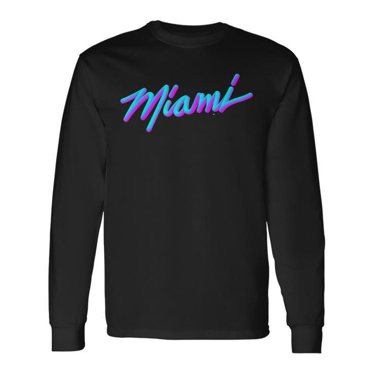 Miami Vaperwave Synthwave 80S Style Retro Long Sleeve T-Shirt T-Shirt