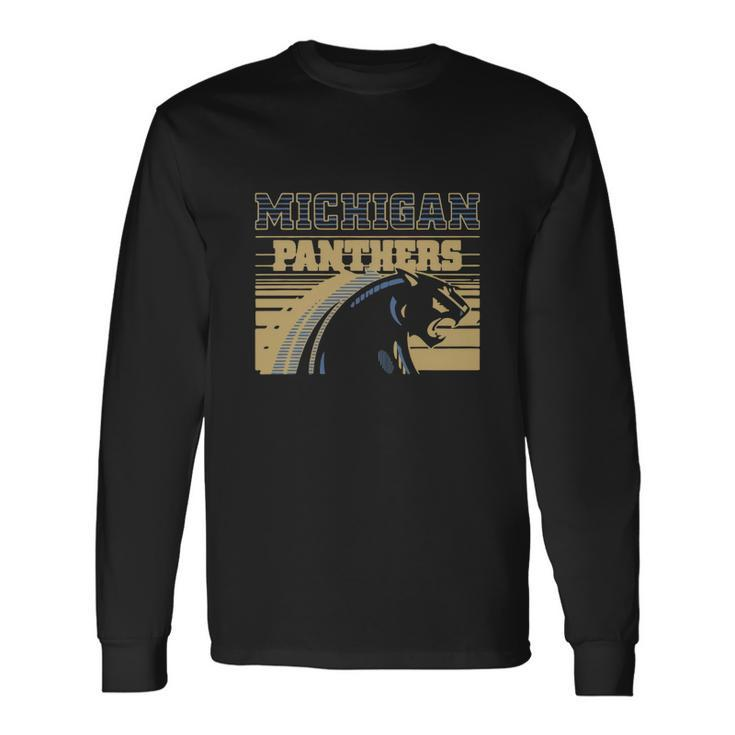 Michigan Panther Vintage Men Women Long Sleeve T-Shirt T-shirt Graphic Print