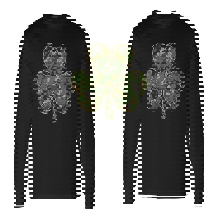 Military St Patricks Day Camo Shamrock Camouflage Long Sleeve T-Shirt T-Shirt