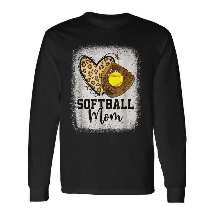Mom Softball Leopard Softball Game Day Vibes Long Sleeve T-Shirt T-Shirt Gifts ideas