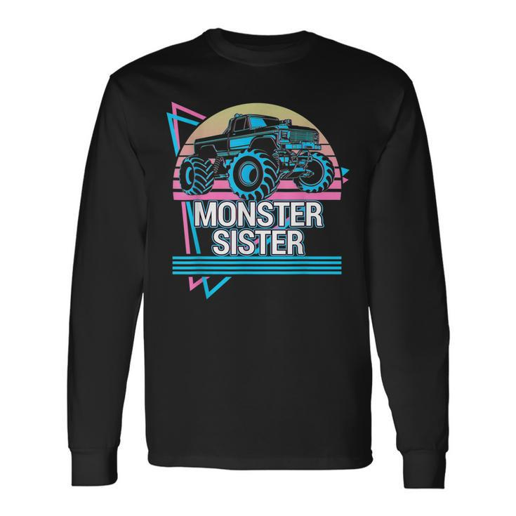 Monster Truck Sister Retro Vintage Monster Truck Long Sleeve T-Shirt T-Shirt