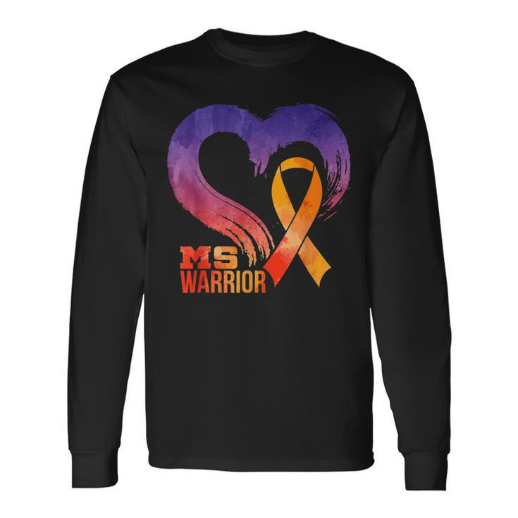 Ms Warrior Heart Multiple Sclerosis Awareness Month Long Sleeve T-Shirt T-Shirt