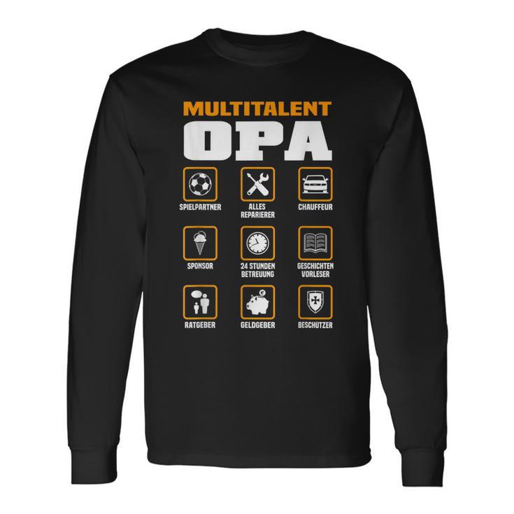 Multitalent Opa Langarmshirts mit lustigen Icons, Langarmshirts für Großväter Geschenkideen