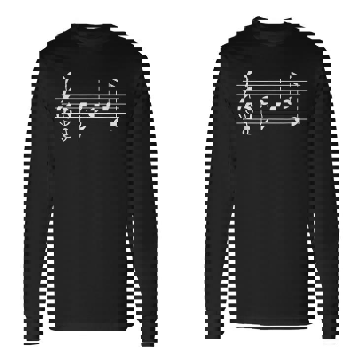 Music Babe  Text In Treble Clef Musical Notes  Men Women Long Sleeve T-shirt Graphic Print Unisex