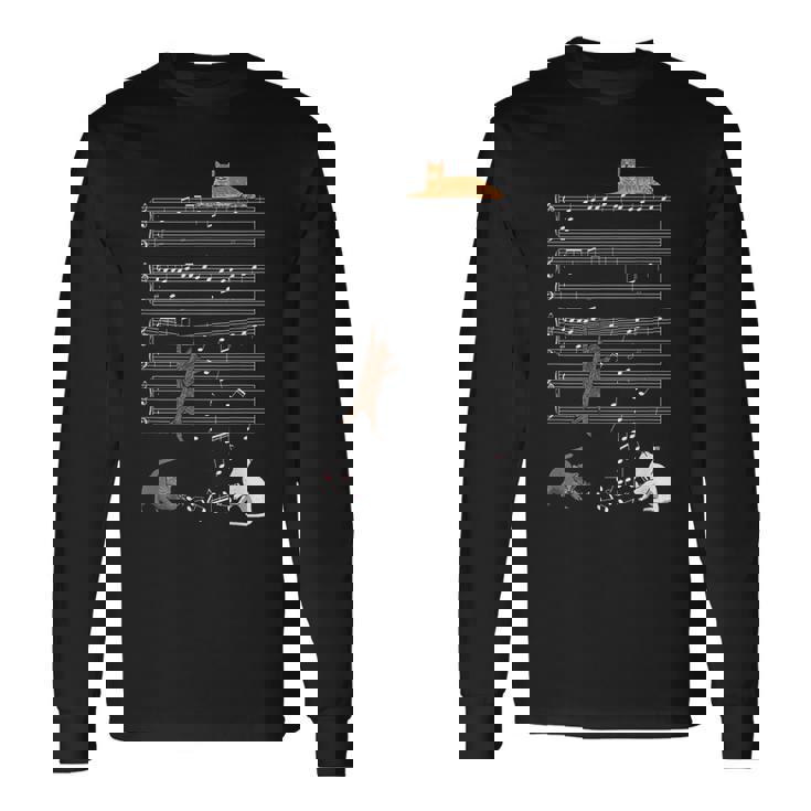 Musical Cats Cat And Music Lover Cat Long Sleeve T-Shirt T-Shirt