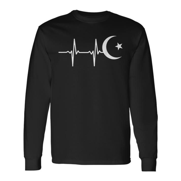 Muslim Heartbeats Ramadan Kareem Moon Crescent Eid Long Sleeve T-Shirt