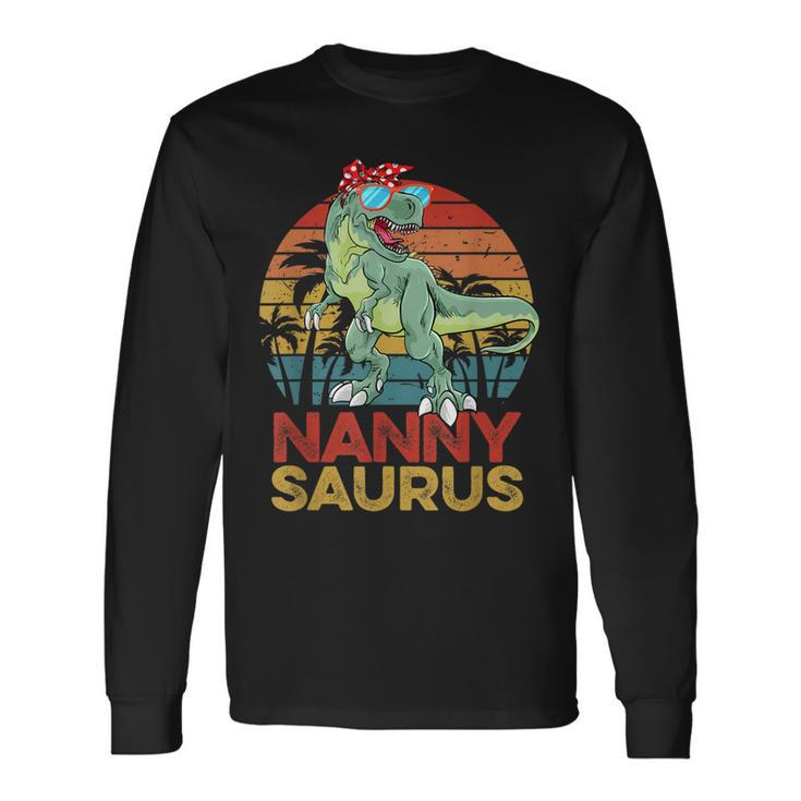 Nannysaurus Rex Dinosaur Vintage Nanny Saurus Long Sleeve T-Shirt T-Shirt
