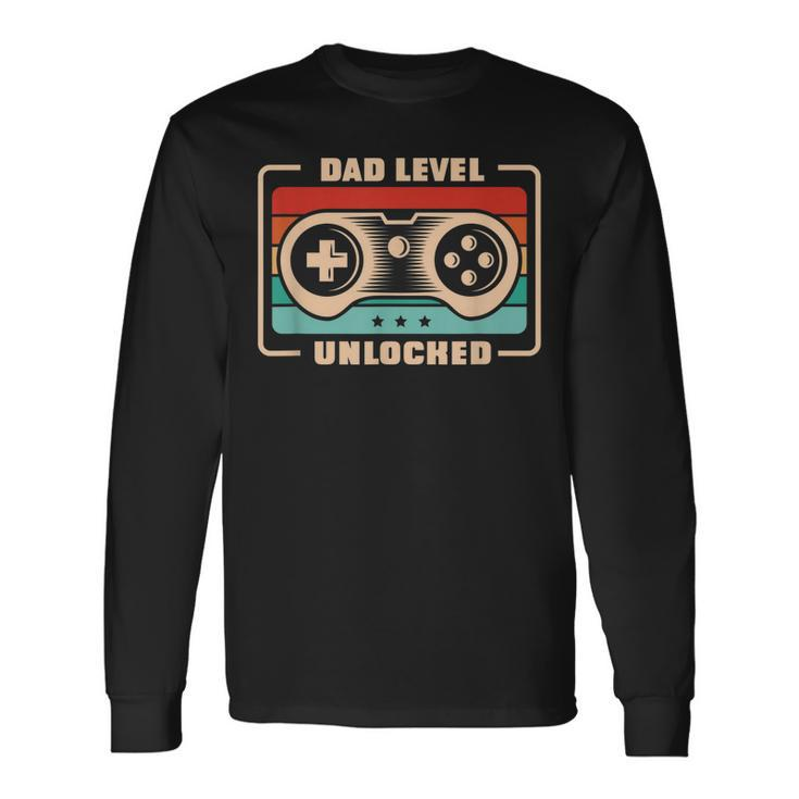 New Dad Vintage Dad Level Unlocked Father Long Sleeve T-Shirt