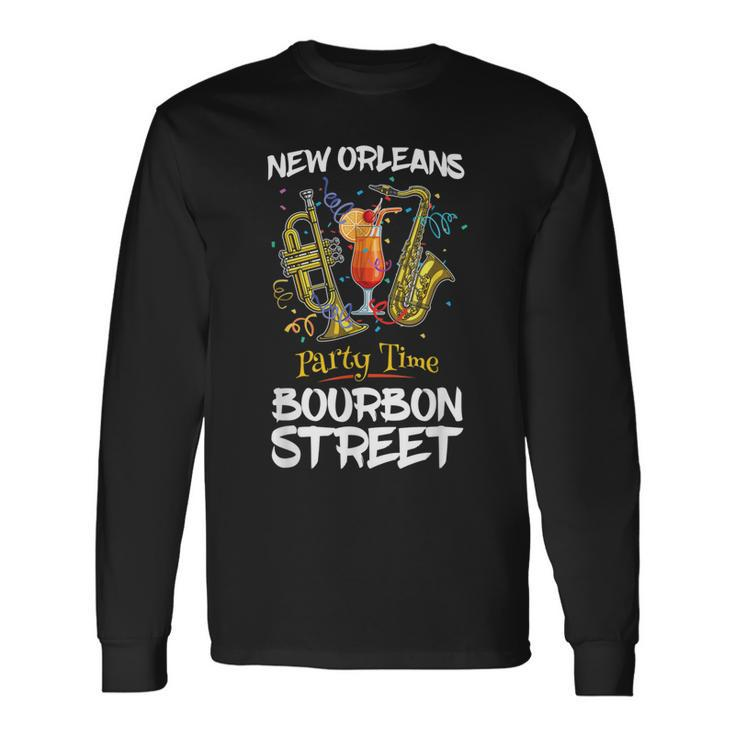 New Orleans Louisiana Bourbon Street Jazz Party Souvenir Long Sleeve T-Shirt T-Shirt