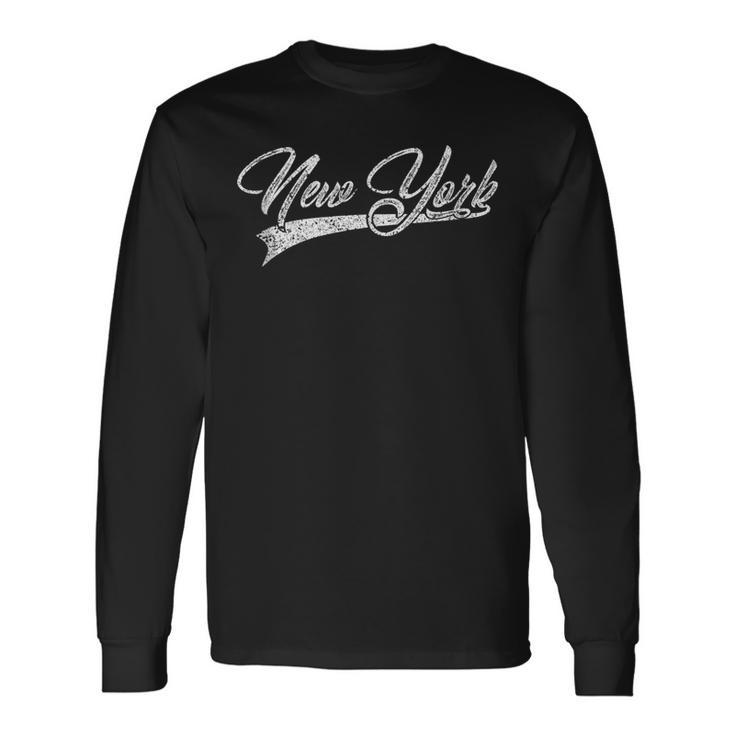 New York City Classic Vintage Ny Sports Jersey Long Sleeve T-Shirt