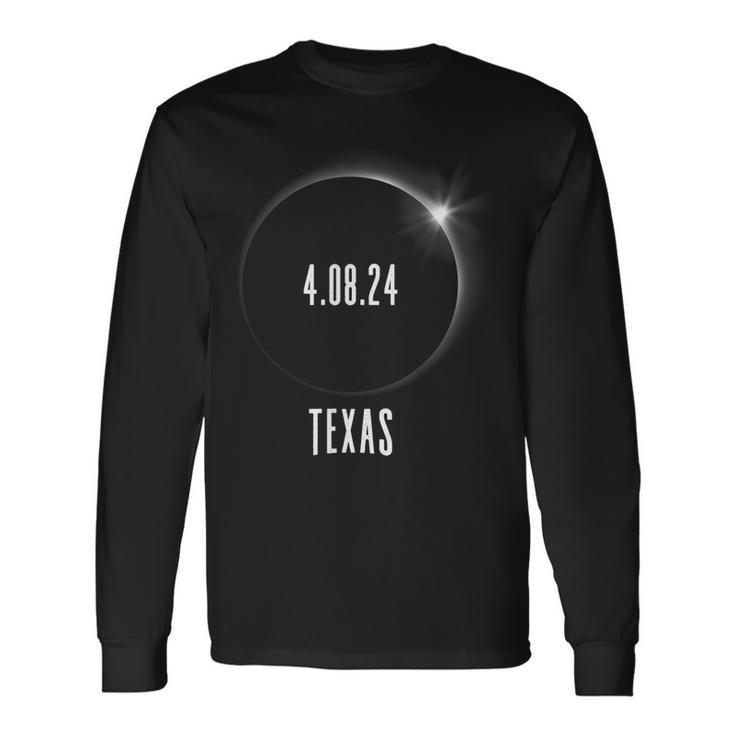 North America Total Solar Eclipse 2024 Texas Usa Long Sleeve T-Shirt T-Shirt