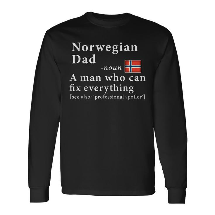 Norwegian Dad Definition Tee Norway Flag Fathers Day Tee Long Sleeve T-Shirt T-Shirt