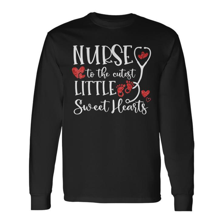Nurse To The Cutest Little Sweethearts Silhouette Valentine Long Sleeve T-Shirt