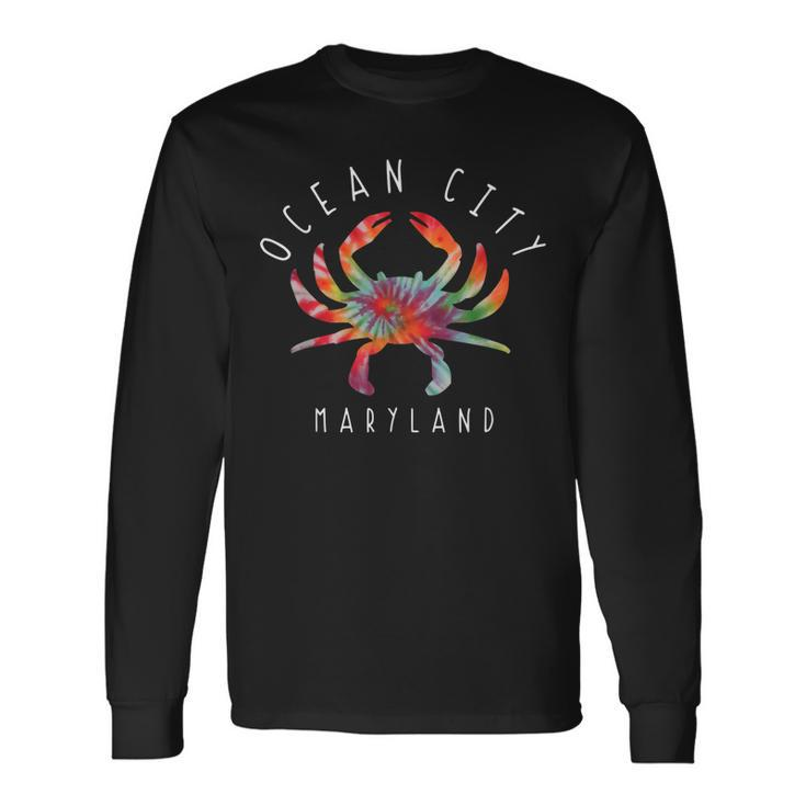 Ocean City Maryland Crab Tie Dye Summer Vacation Long Sleeve T-Shirt T-Shirt Gifts ideas