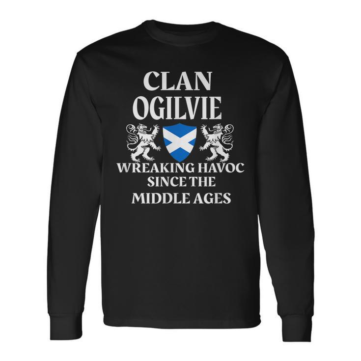 Ogilvie Scottish Family Clan Scotland Name Men Women Long Sleeve T-shirt Graphic Print Unisex Gifts ideas
